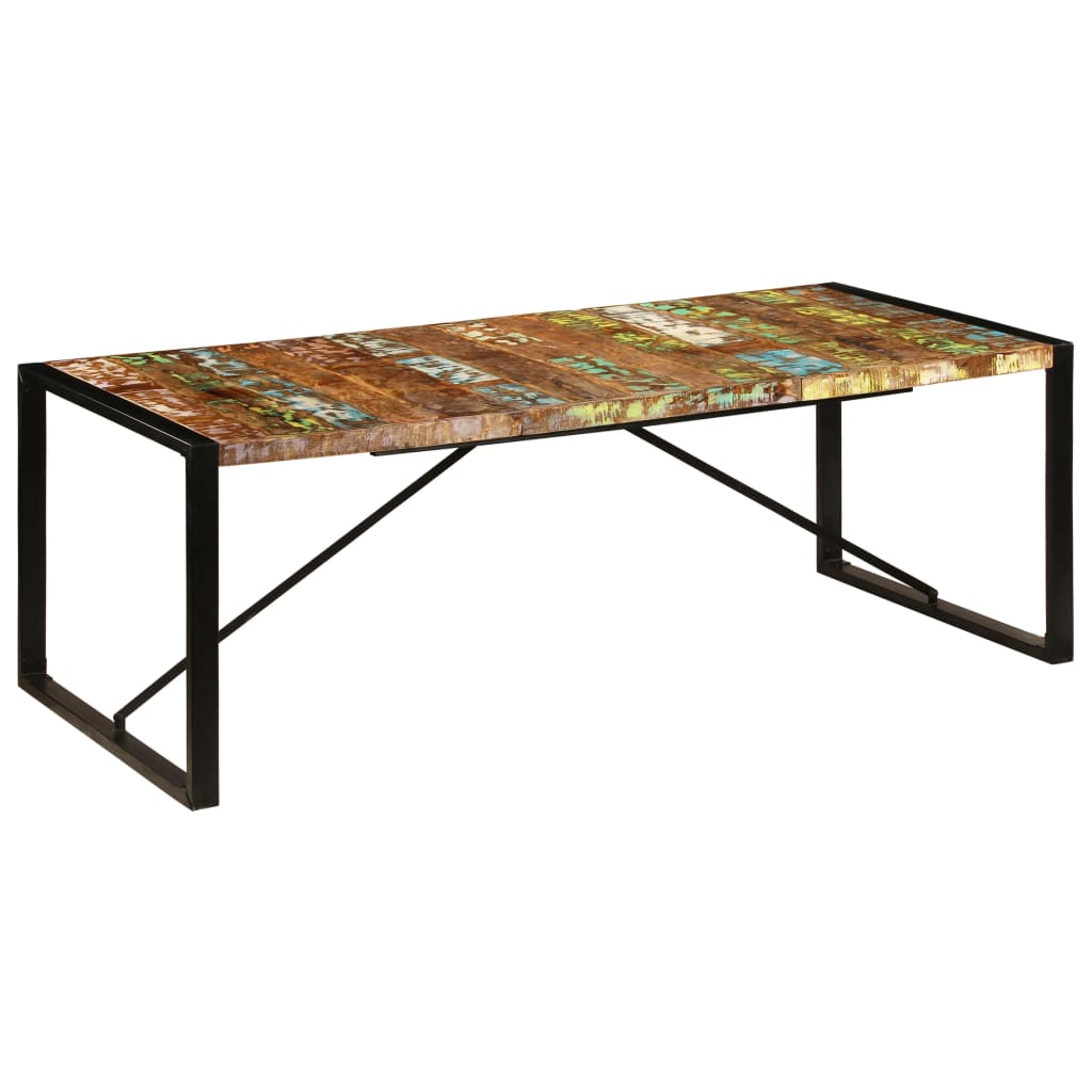 Kitchen table, 220 x 100 x 75 cm, solid recycled wood