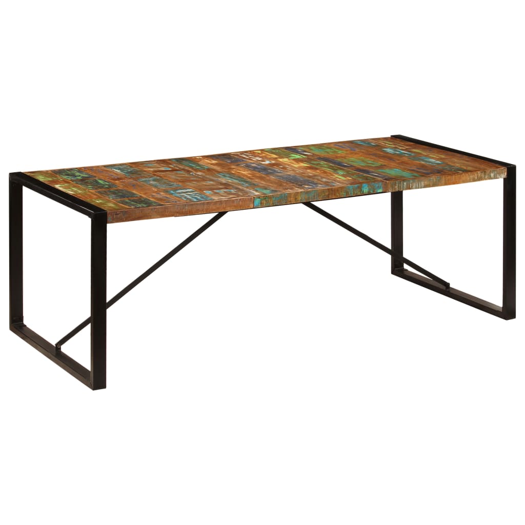 Kitchen table, 220 x 100 x 75 cm, solid recycled wood