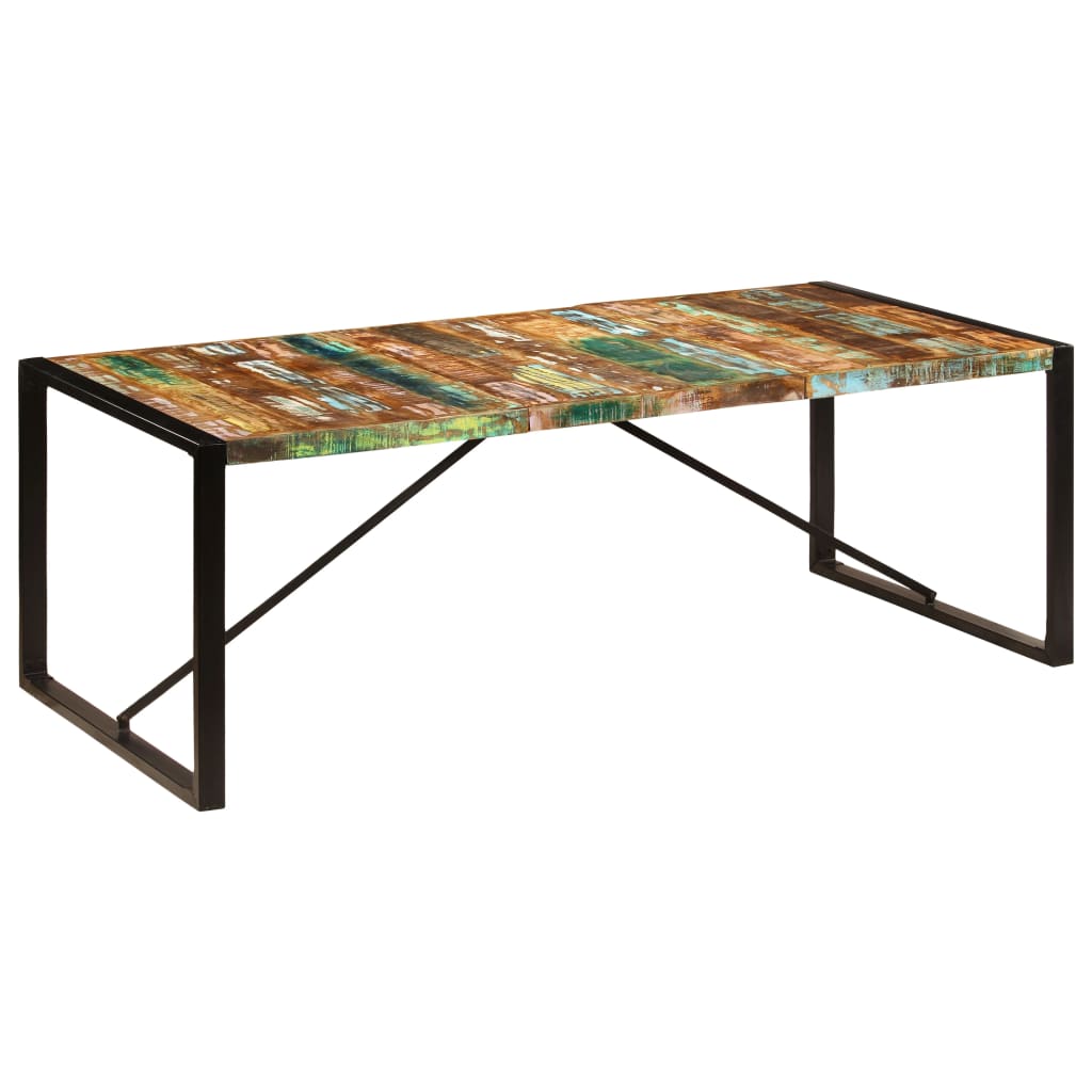 Kitchen table, 220 x 100 x 75 cm, solid recycled wood