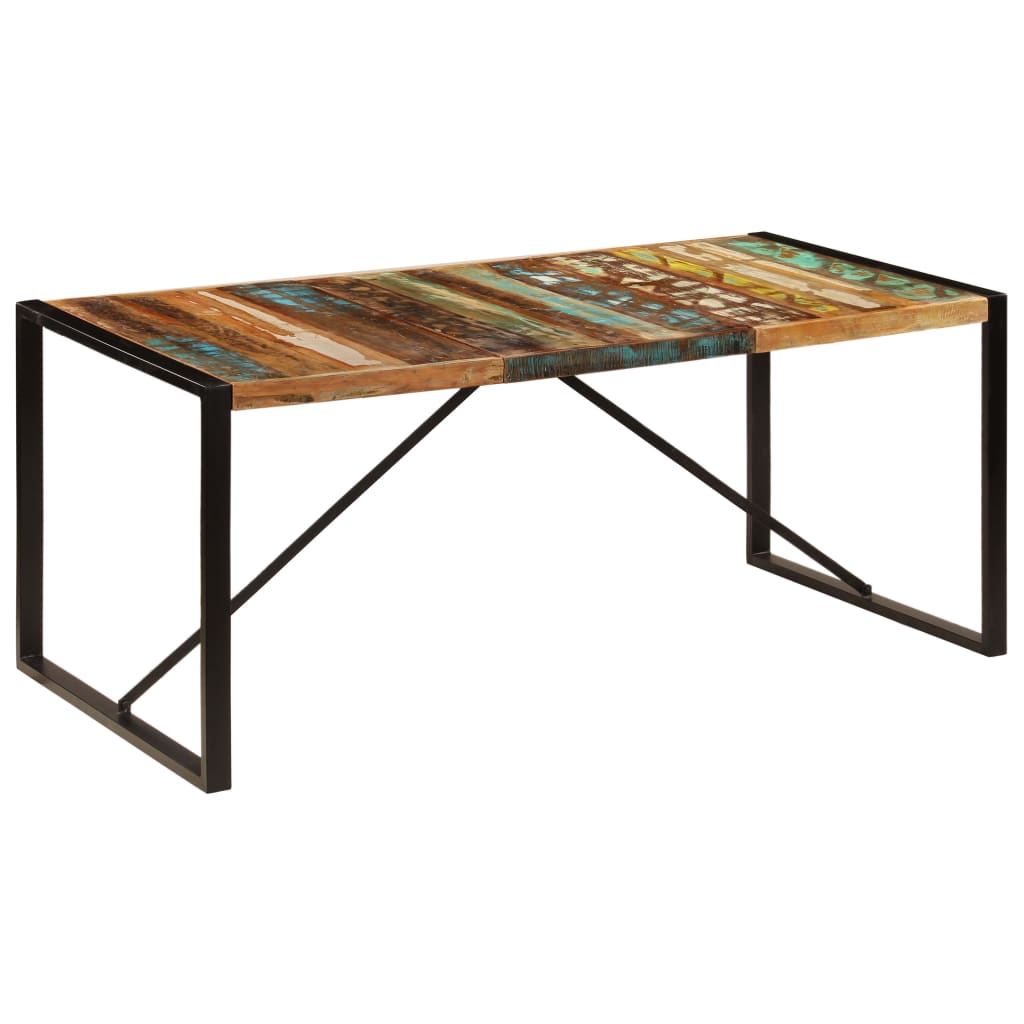 Kitchen table, 180 x 90 x 75 cm, solid recycled wood