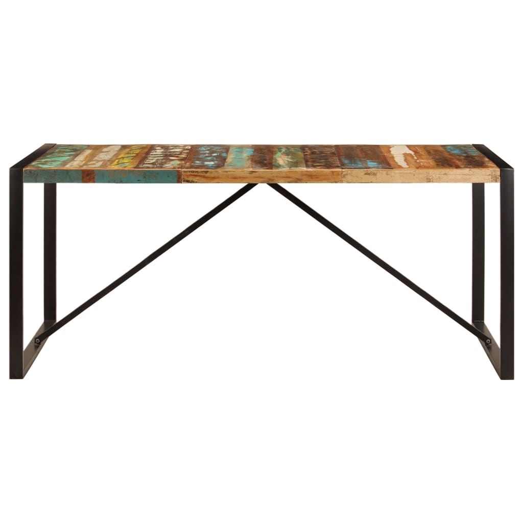 Kitchen table, 180 x 90 x 75 cm, solid recycled wood