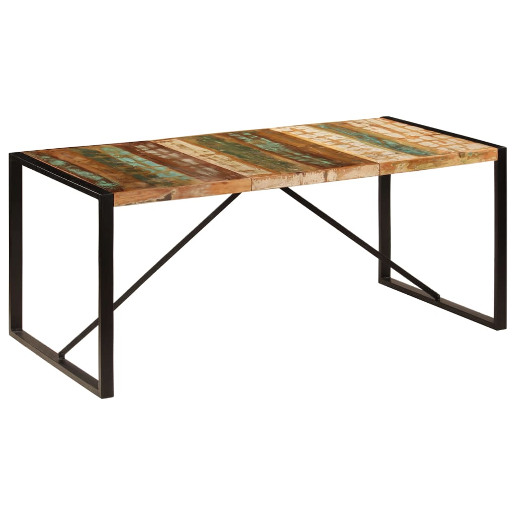 Kitchen table, 180 x 90 x 75 cm, solid recycled wood