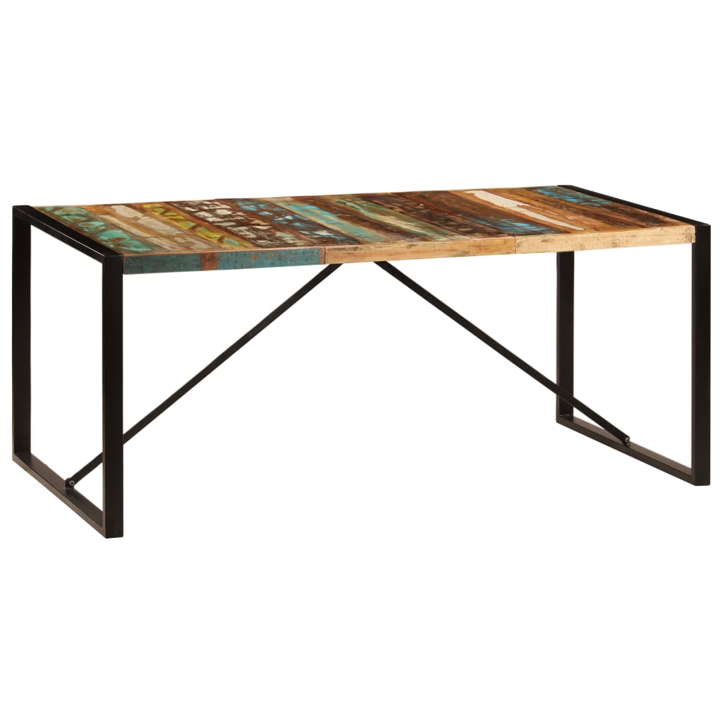 Kitchen table, 180 x 90 x 75 cm, solid recycled wood