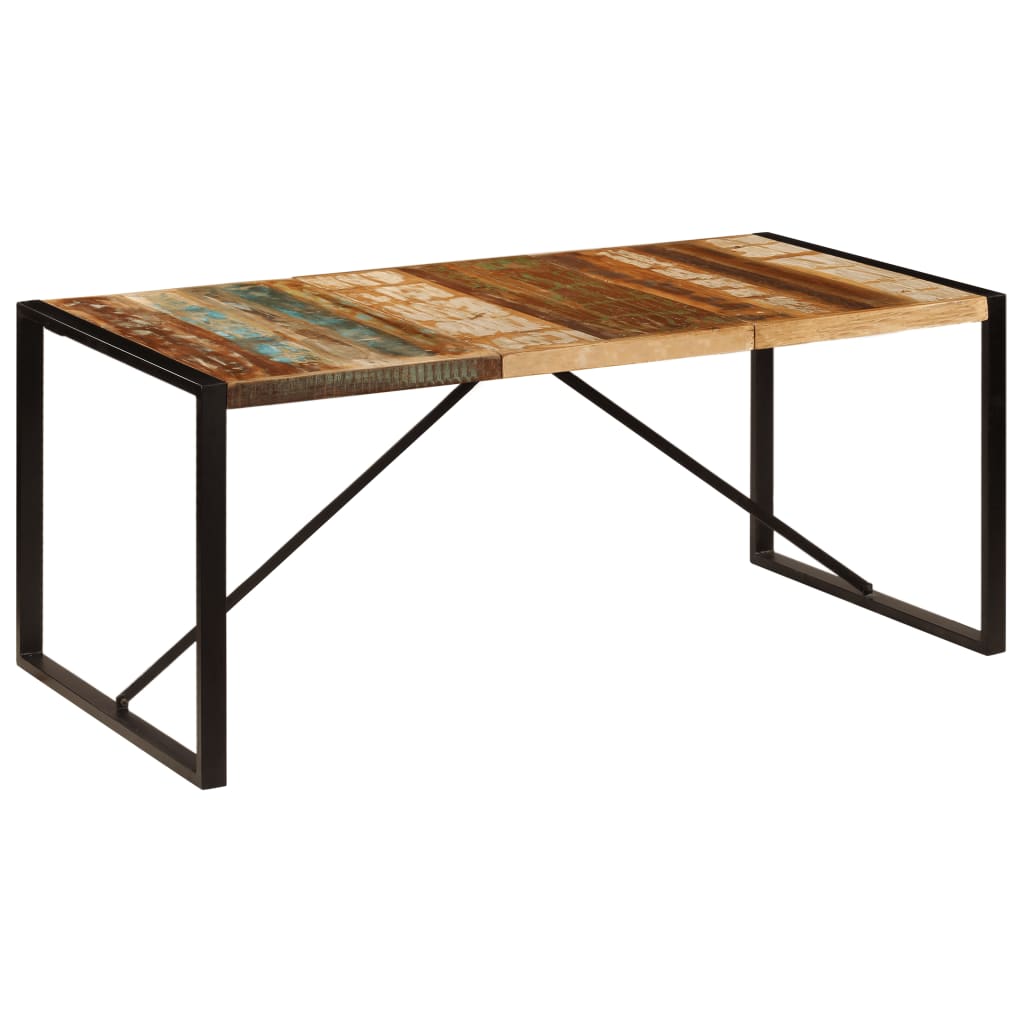 Kitchen table, 180 x 90 x 75 cm, solid recycled wood