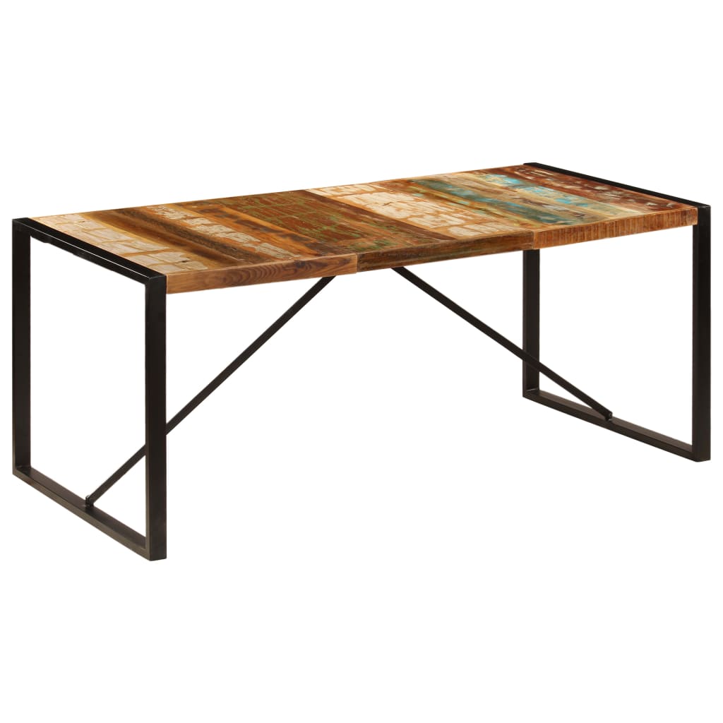 Kitchen table, 180 x 90 x 75 cm, solid recycled wood