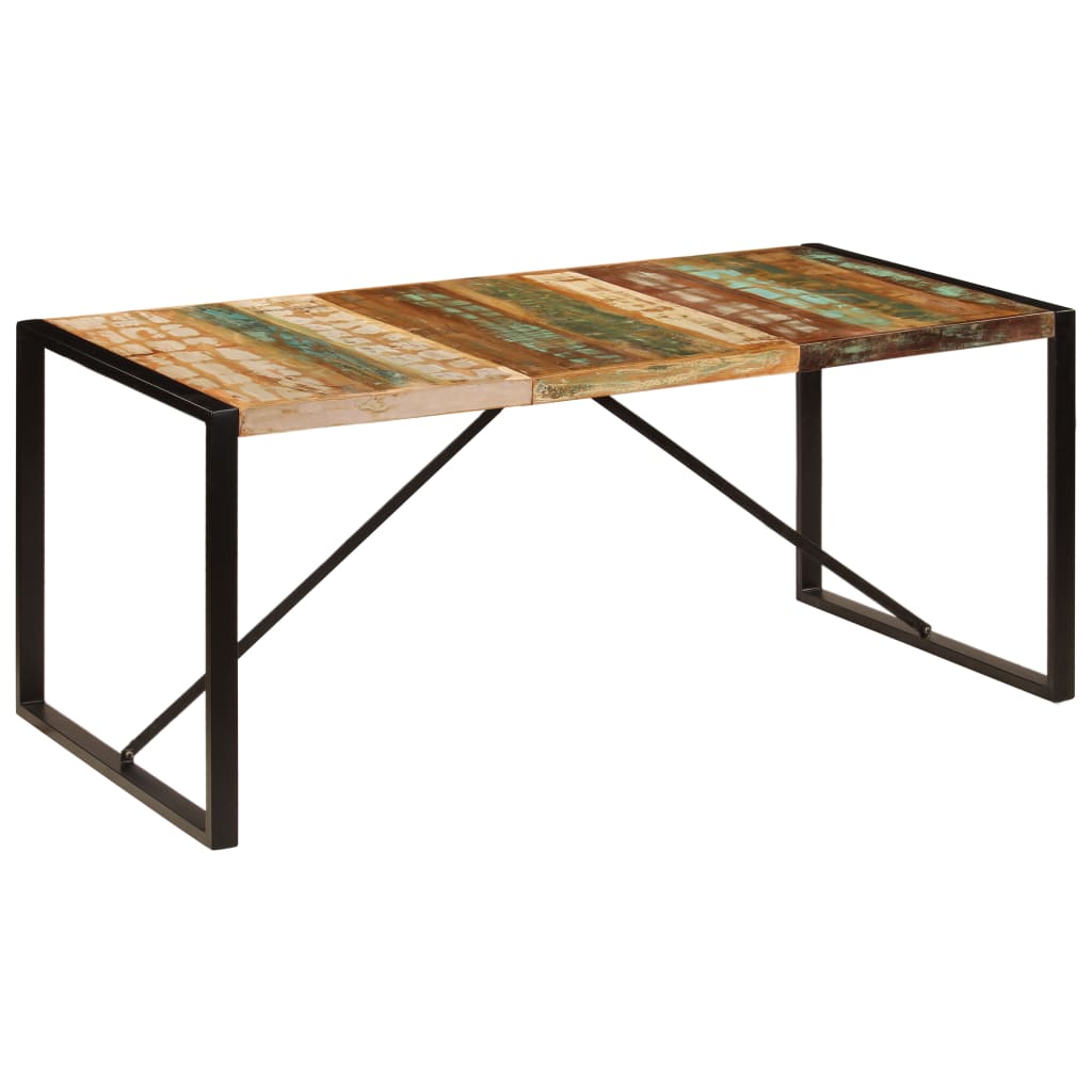 Kitchen table, 180 x 90 x 75 cm, solid recycled wood