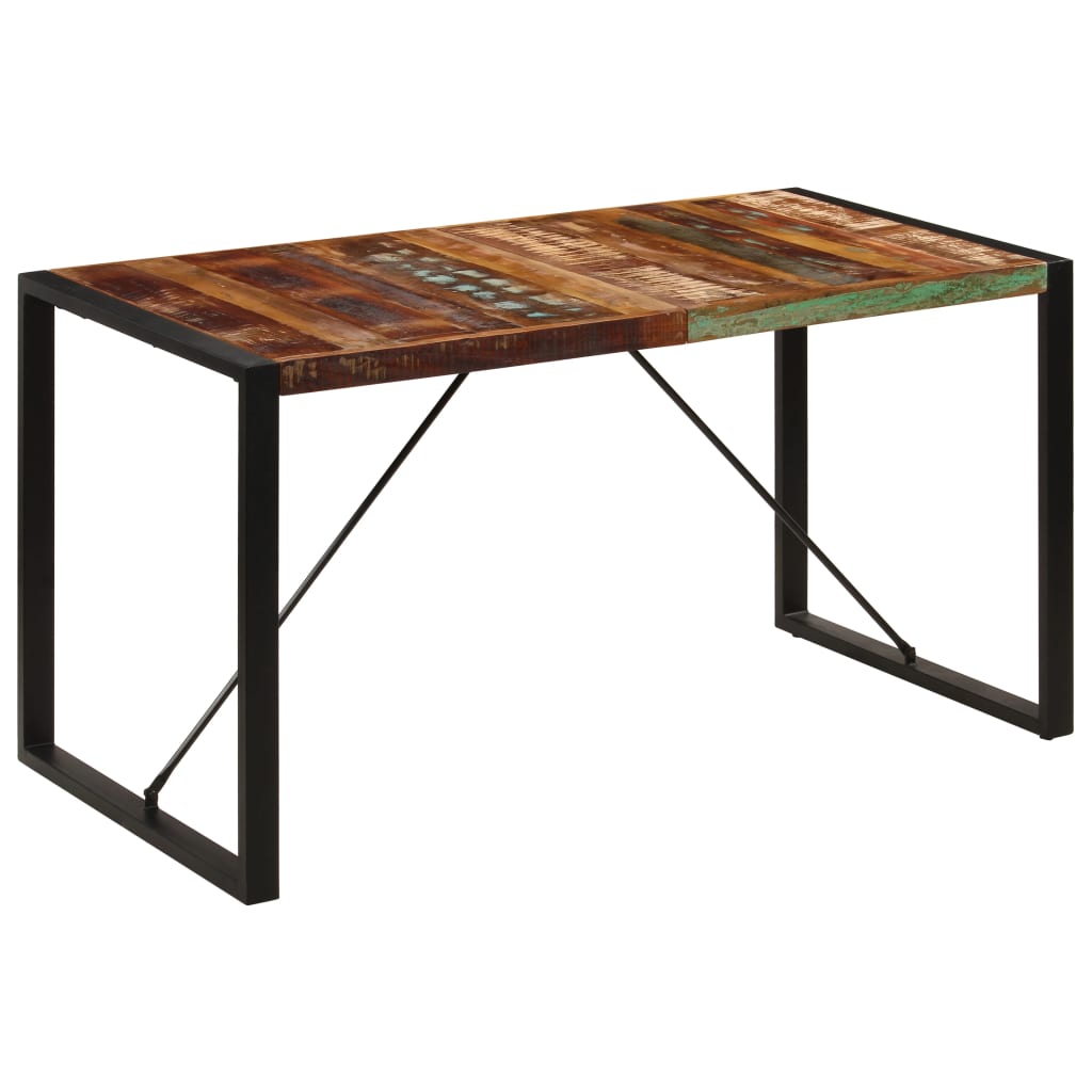 Kitchen table, 140 x 70 x 75 cm, solid recycled wood