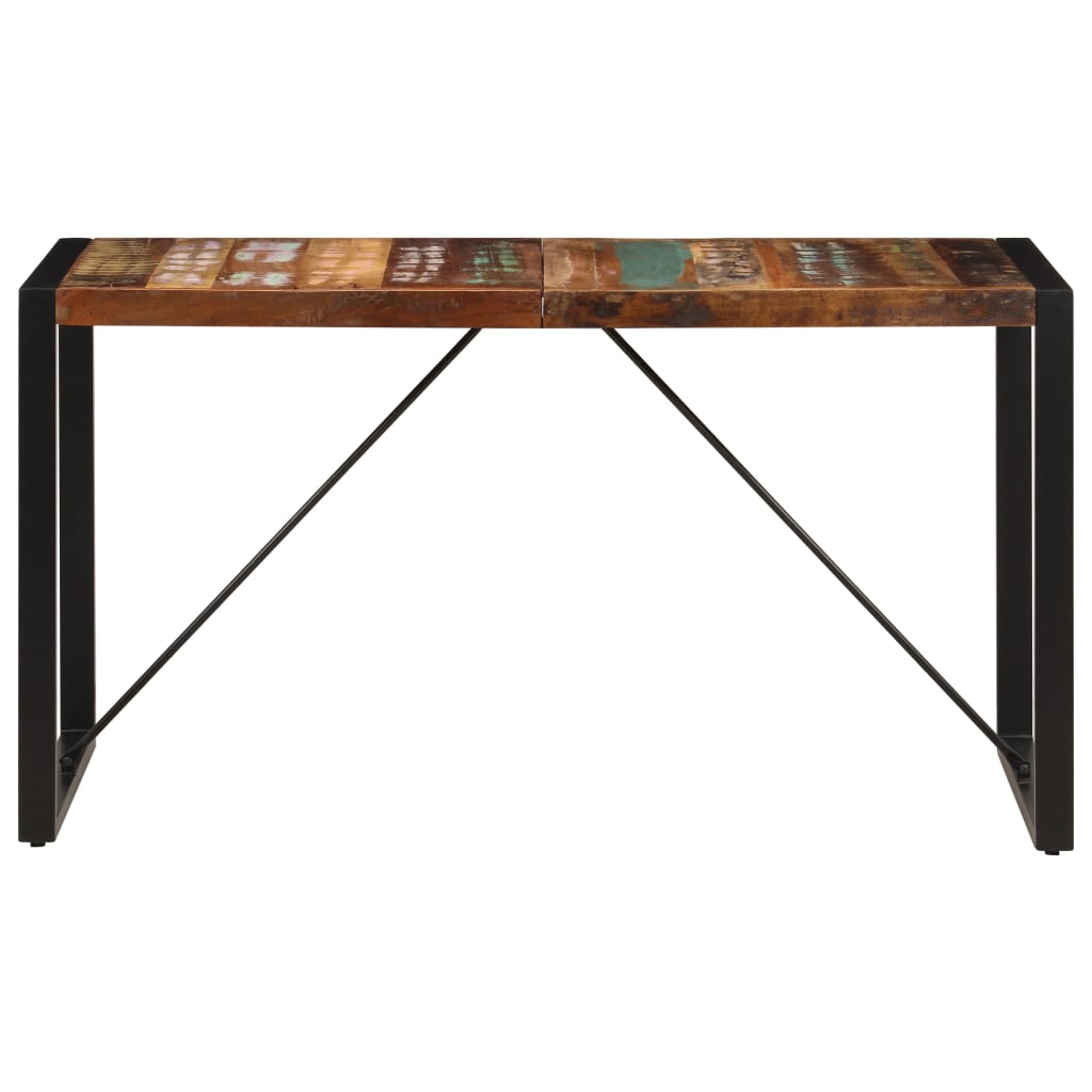 Kitchen table, 140 x 70 x 75 cm, solid recycled wood