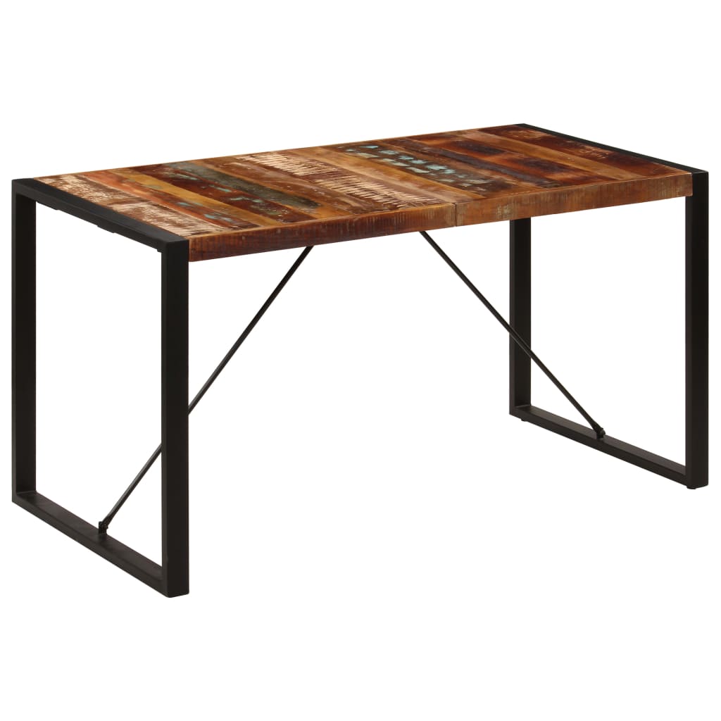 Kitchen table, 140 x 70 x 75 cm, solid recycled wood