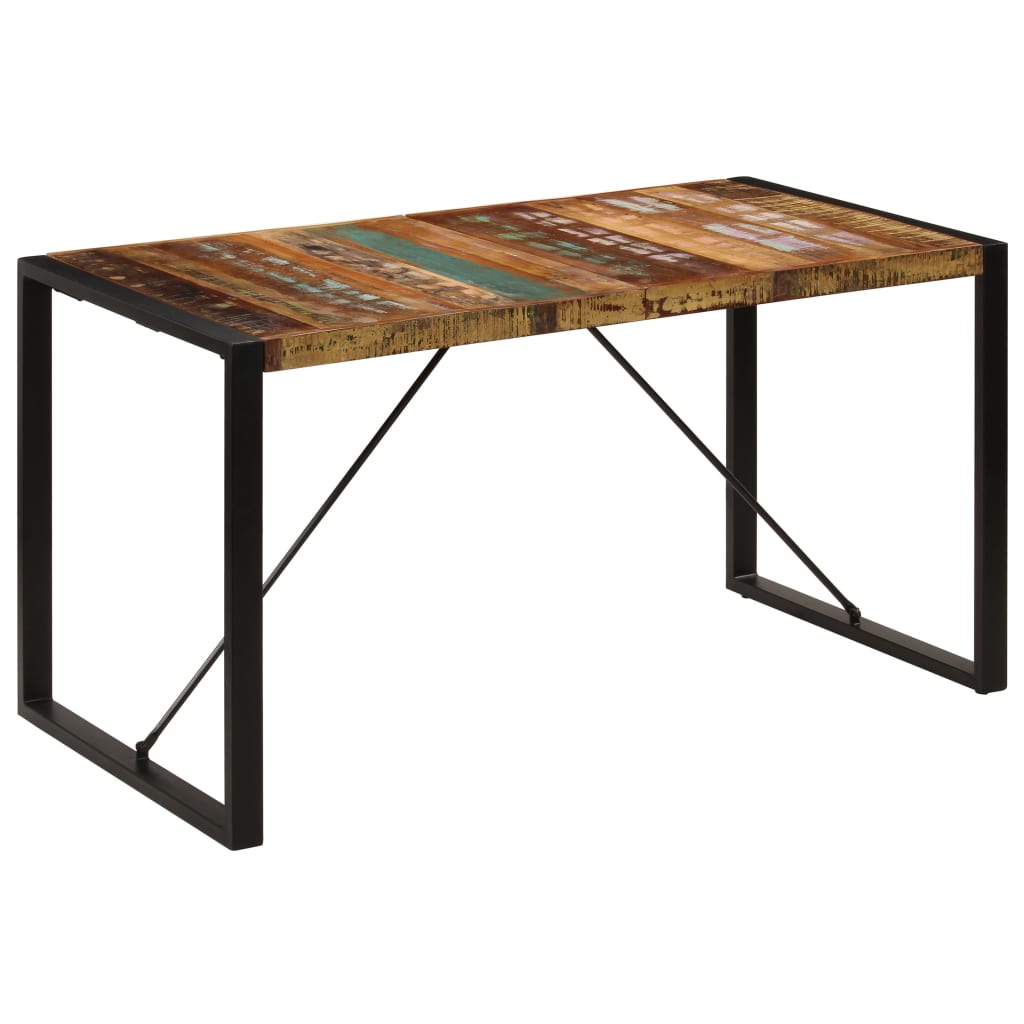 Kitchen table, 140 x 70 x 75 cm, solid recycled wood