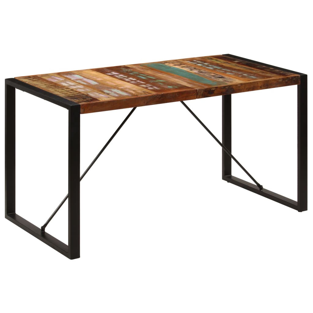 Kitchen table, 140 x 70 x 75 cm, solid recycled wood