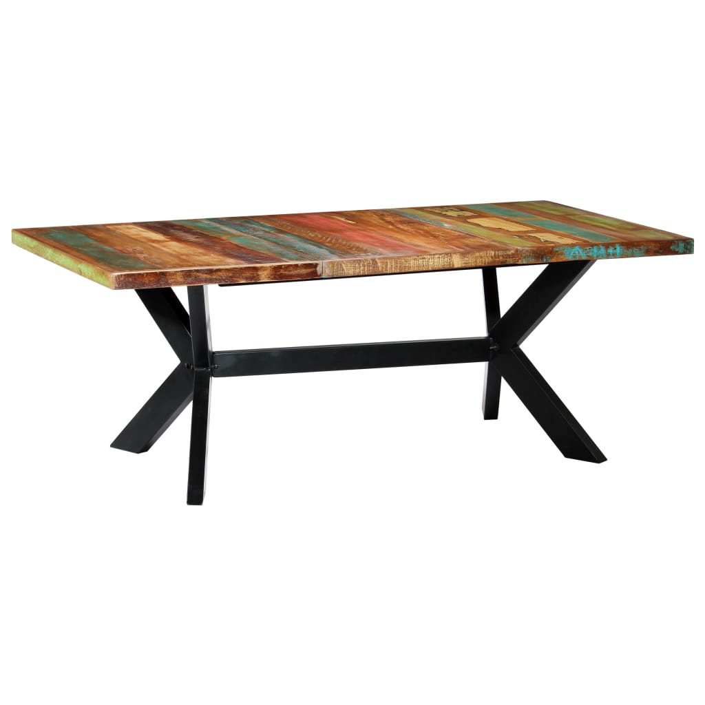 Kitchen table, 200 x 100 x 75 cm, solid recycled wood