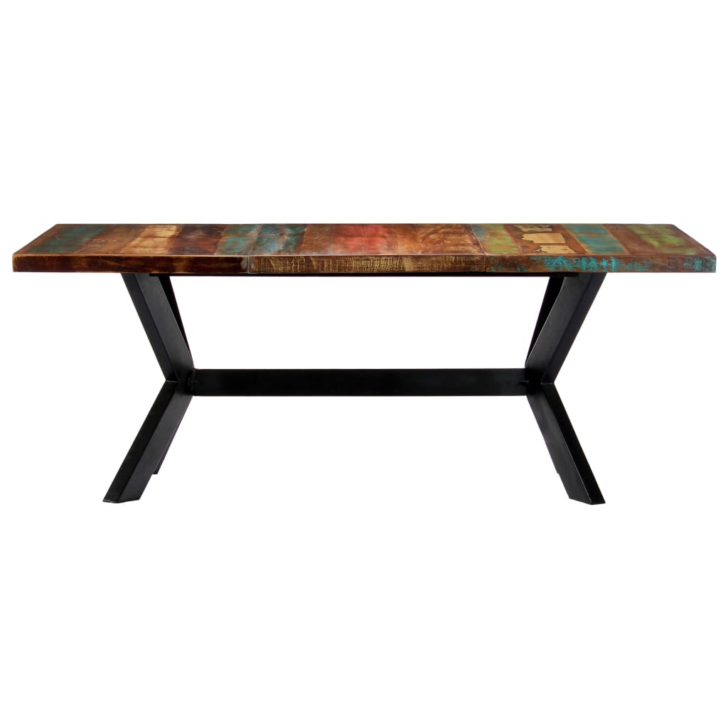 Kitchen table, 200 x 100 x 75 cm, solid recycled wood