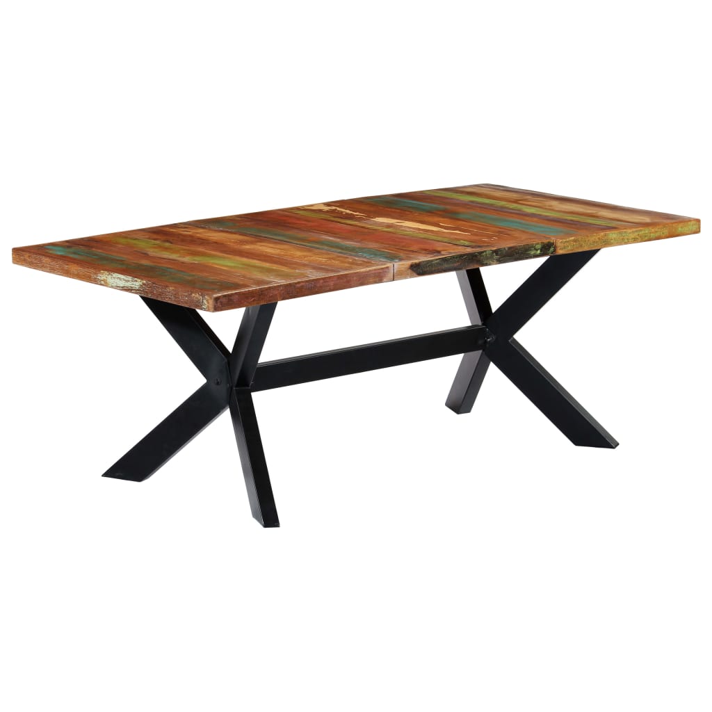 Kitchen table, 200 x 100 x 75 cm, solid recycled wood