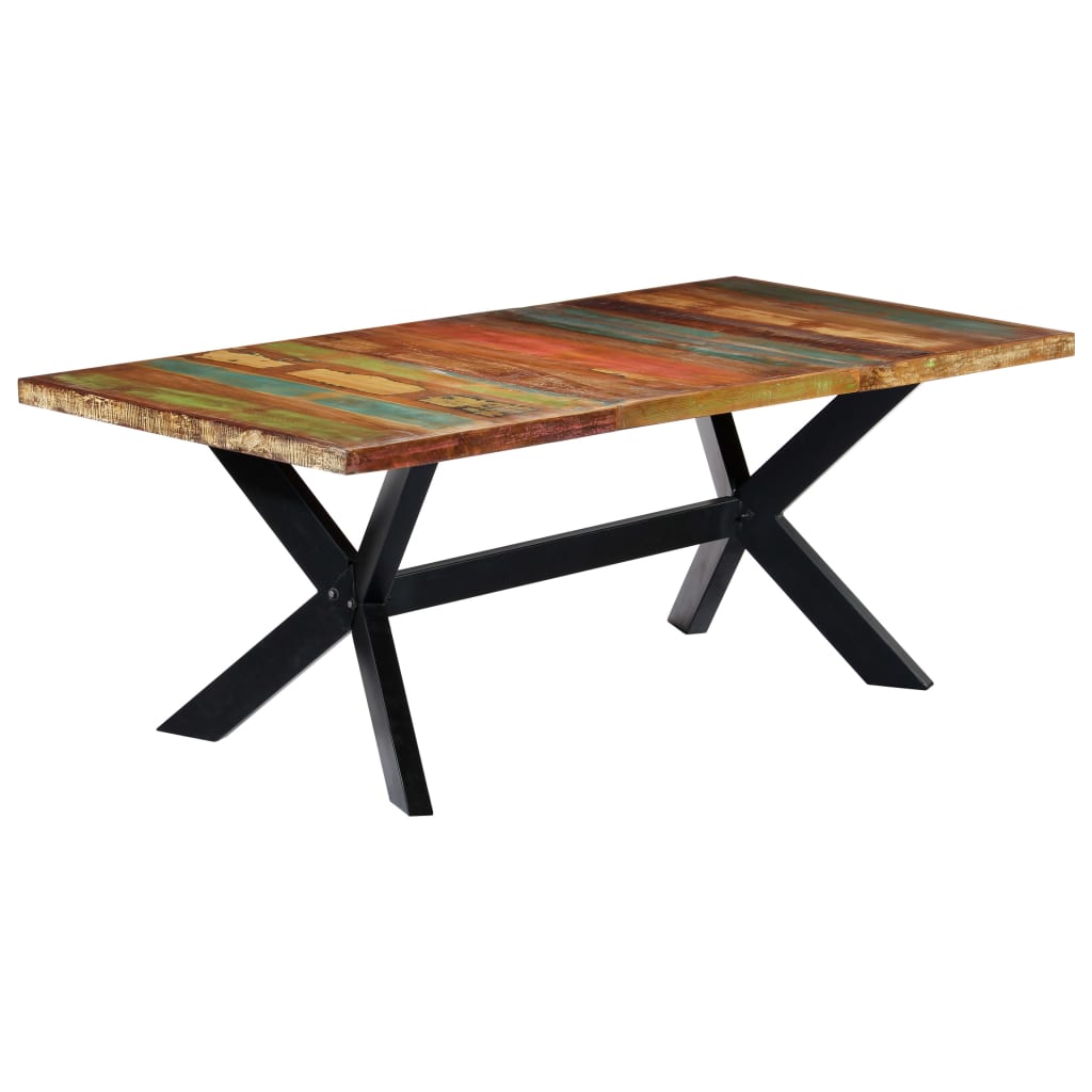 Kitchen table, 200 x 100 x 75 cm, solid recycled wood