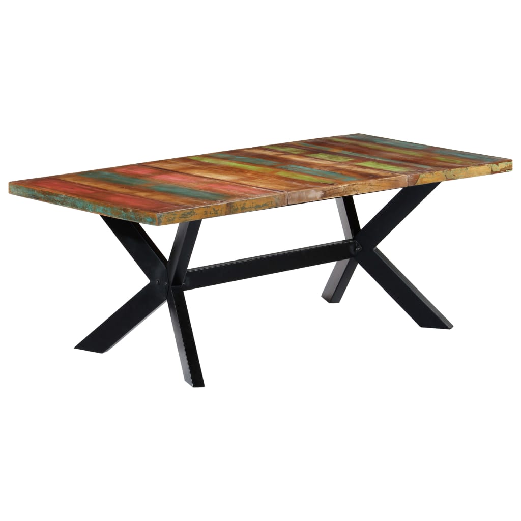 Kitchen table, 200 x 100 x 75 cm, solid recycled wood