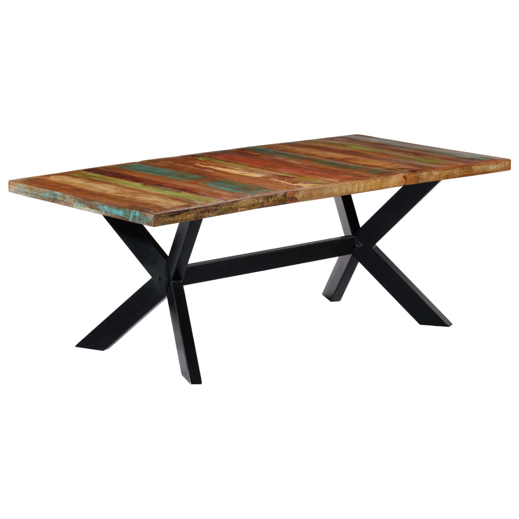 Kitchen table, 200 x 100 x 75 cm, solid recycled wood