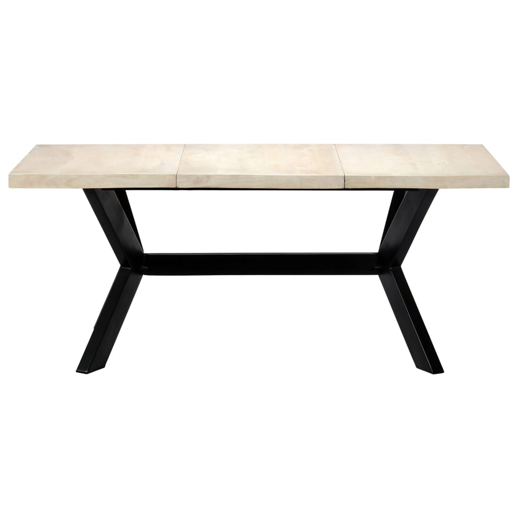 Kitchen table, white, 180x90x75 cm, solid mango wood