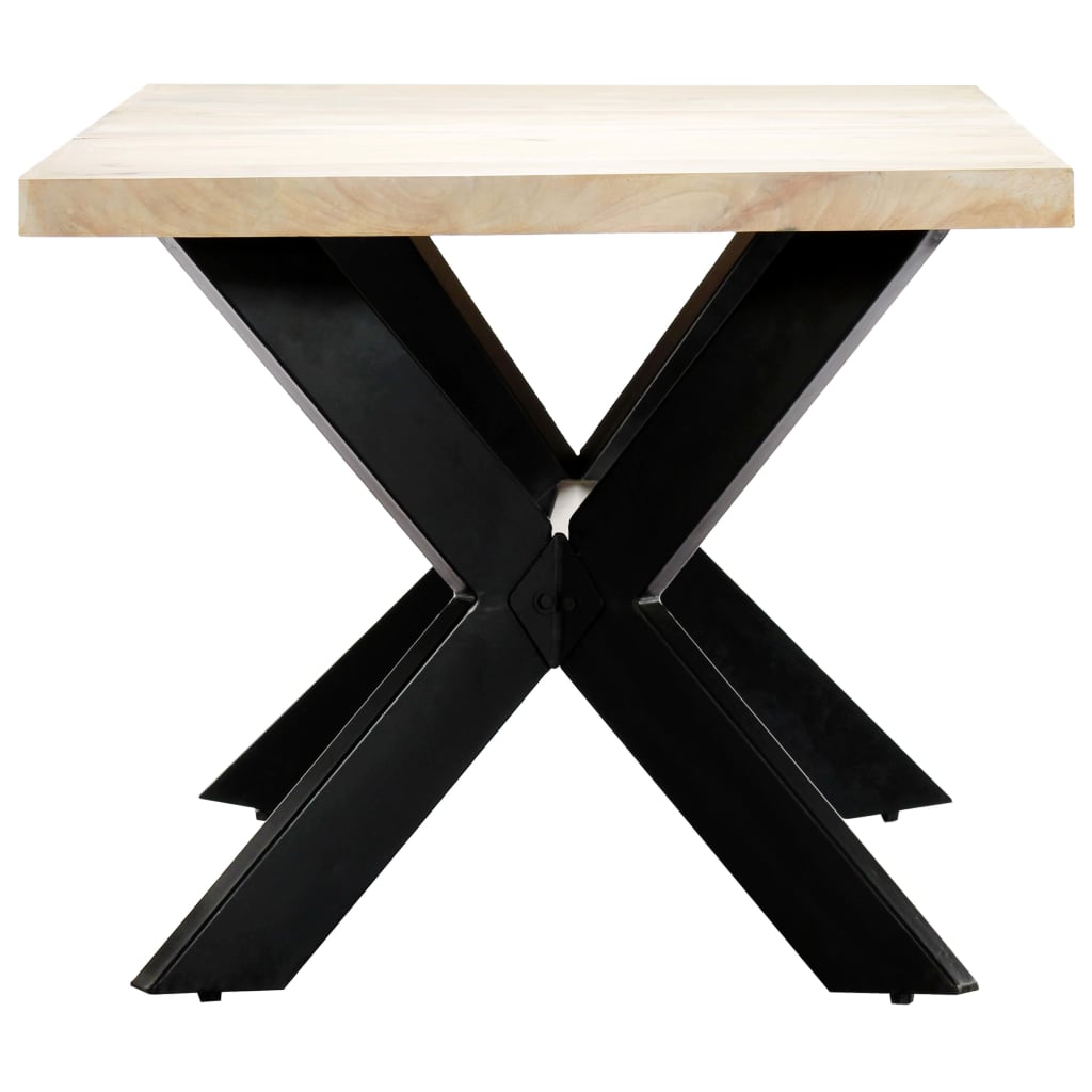 Kitchen table, white, 180x90x75 cm, solid mango wood