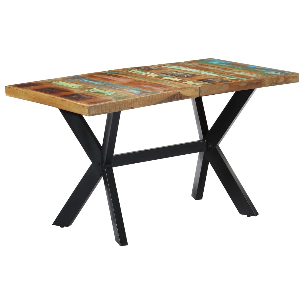 Kitchen table, 140 x 70 x 75 cm, solid recycled wood