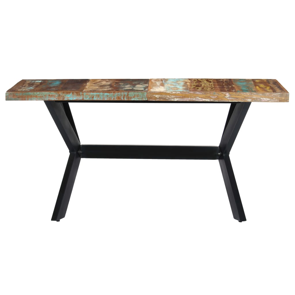 Kitchen table, 140 x 70 x 75 cm, solid recycled wood