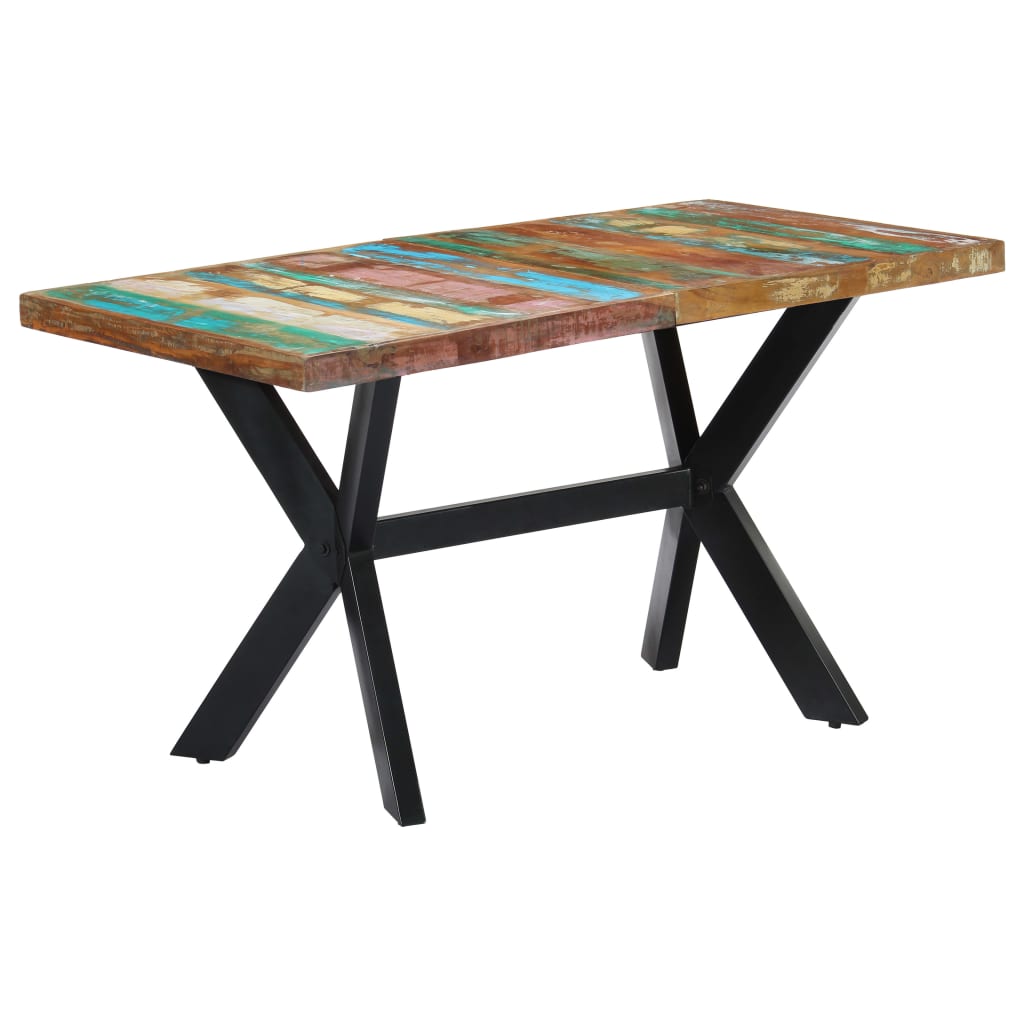 Kitchen table, 140 x 70 x 75 cm, solid recycled wood