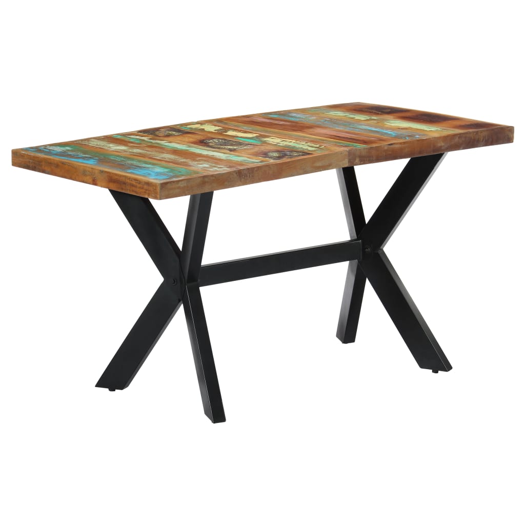 Kitchen table, 140 x 70 x 75 cm, solid recycled wood