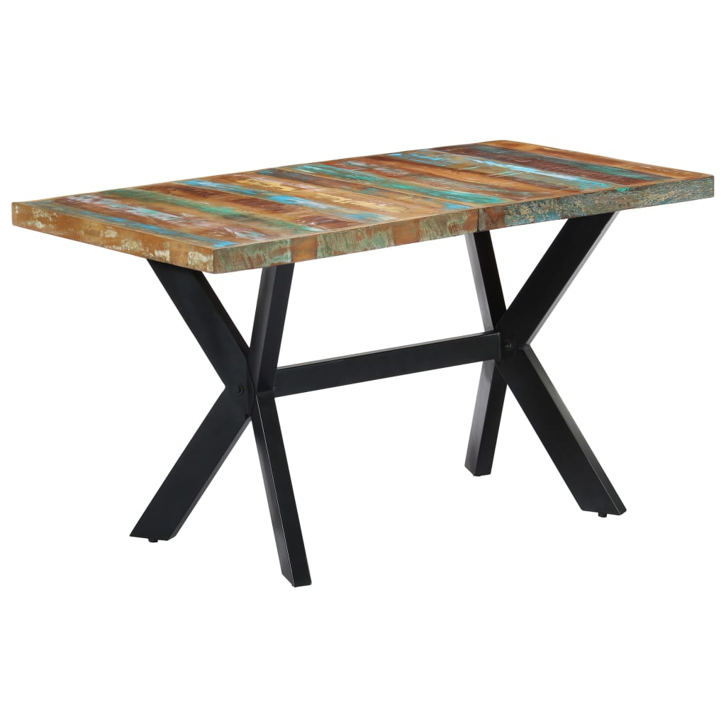 Kitchen table, 140 x 70 x 75 cm, solid recycled wood