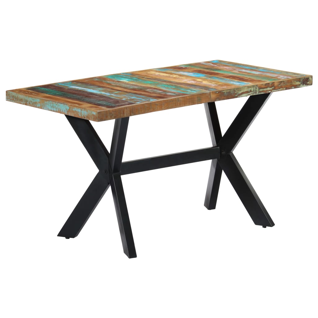 Kitchen table, 140 x 70 x 75 cm, solid recycled wood