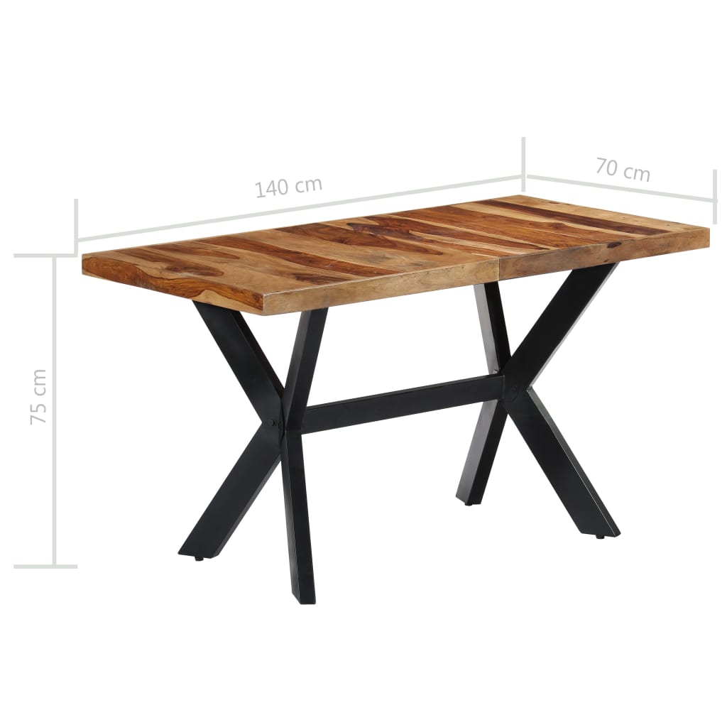 Kitchen table, 140 x 70 x 75 cm, solid sheesham wood