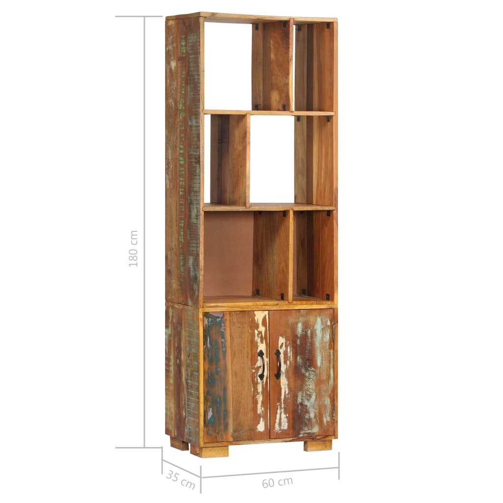 Bookcase, 60 x 35 x 180 cm, solid recycled wood