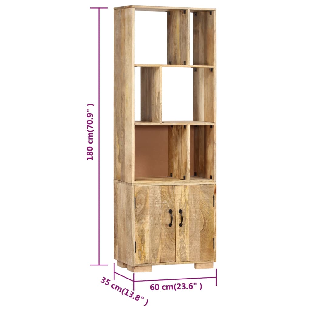 Bookcase, 60 x 35 x 180 cm, solid mango wood