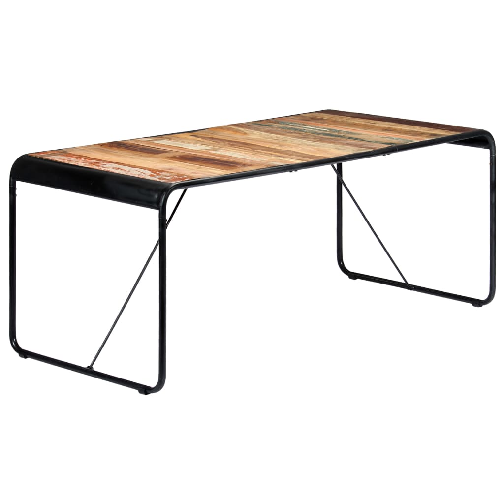 Kitchen table, 180 x 90 x 76 cm, solid recycled wood