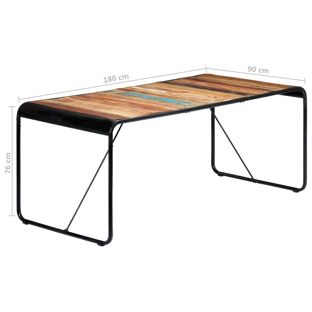 Kitchen table, 180 x 90 x 76 cm, solid recycled wood