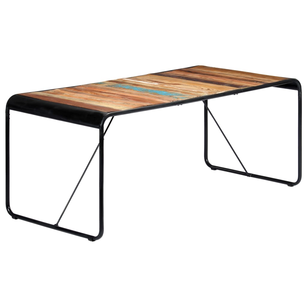 Kitchen table, 180 x 90 x 76 cm, solid recycled wood