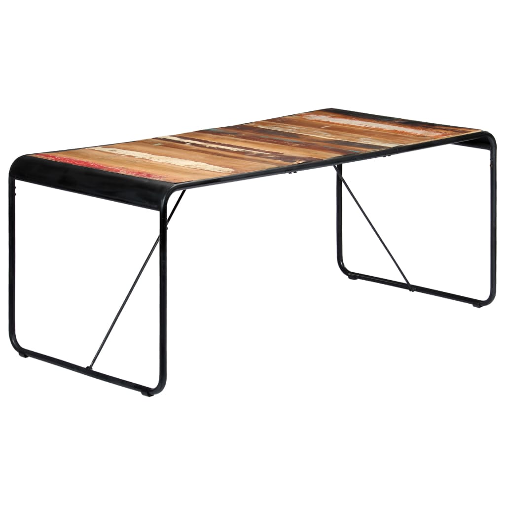 Kitchen table, 180 x 90 x 76 cm, solid recycled wood