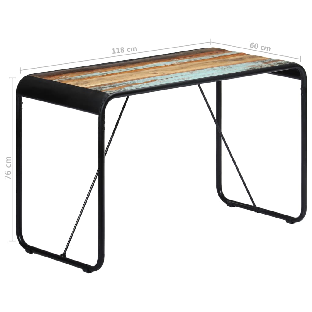 Kitchen table, 118 x 60 x 76 cm, solid recycled wood