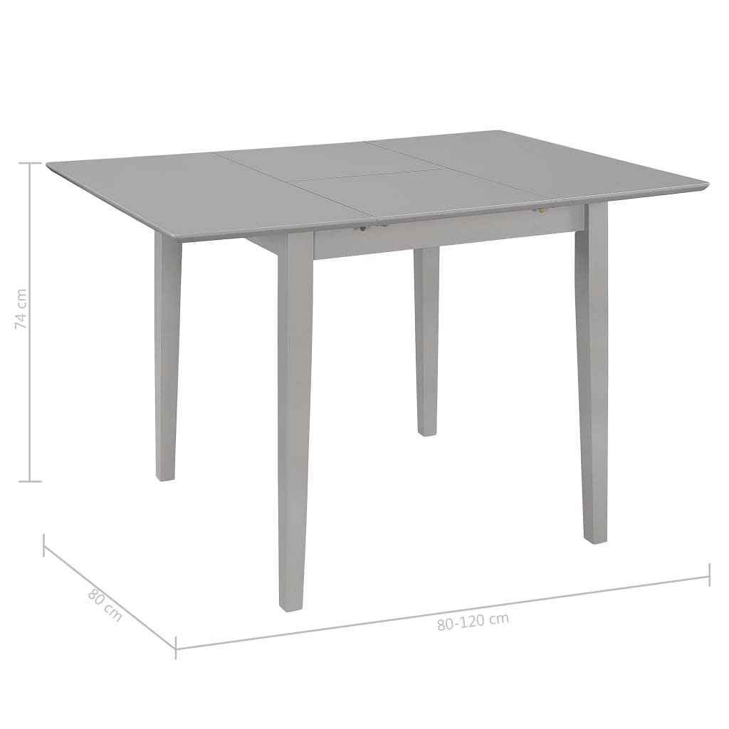 Extendable kitchen table, gray, (80-120)x80x74 cm, MDF