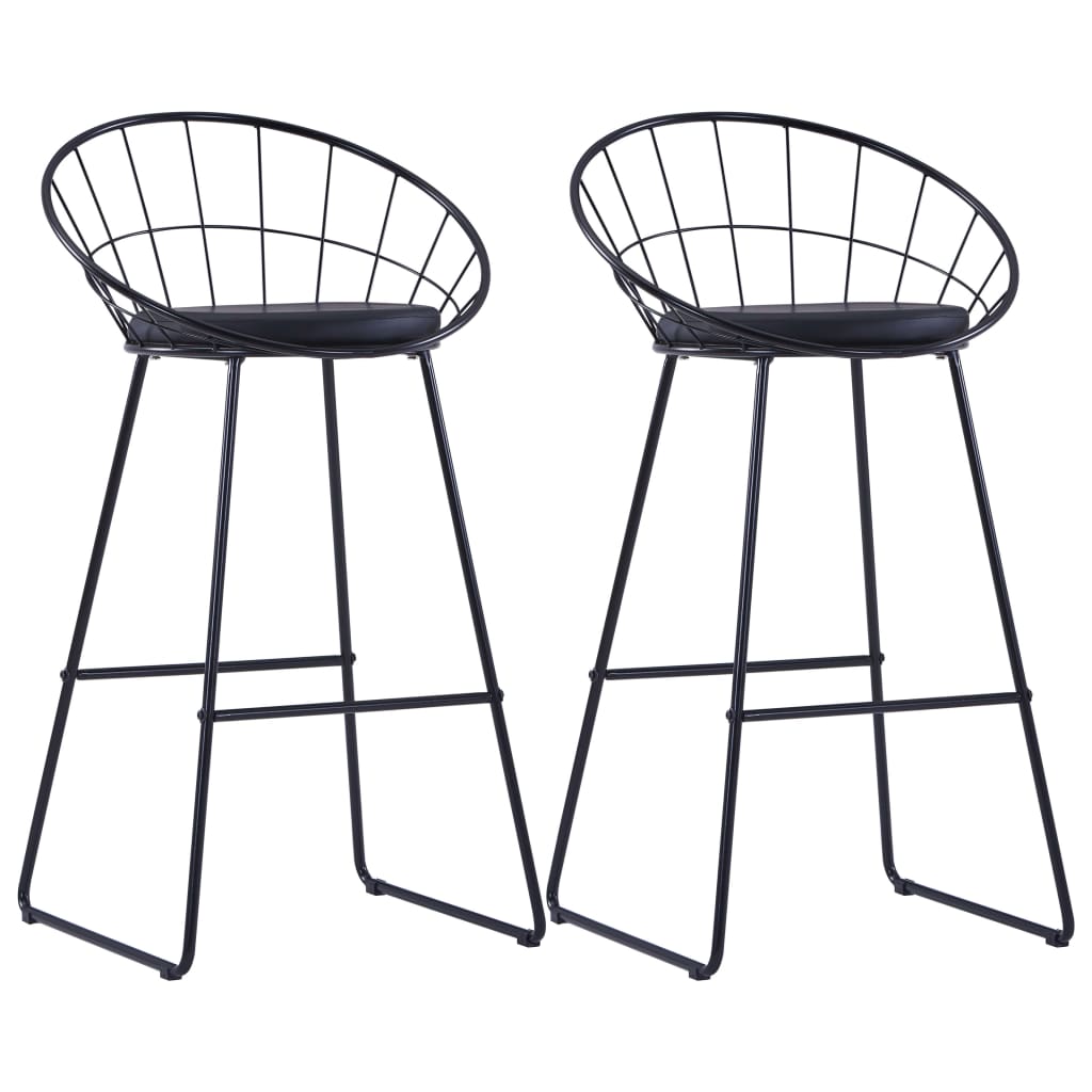 Bar stools, 2 pcs., black, eco-leather