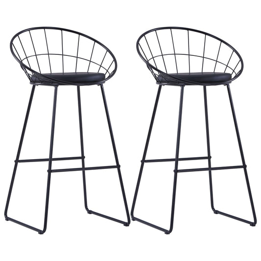 Bar stools, 2 pcs., black, eco-leather