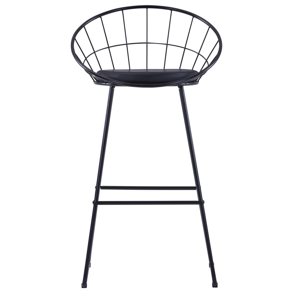 Bar stools, 2 pcs., black, eco-leather