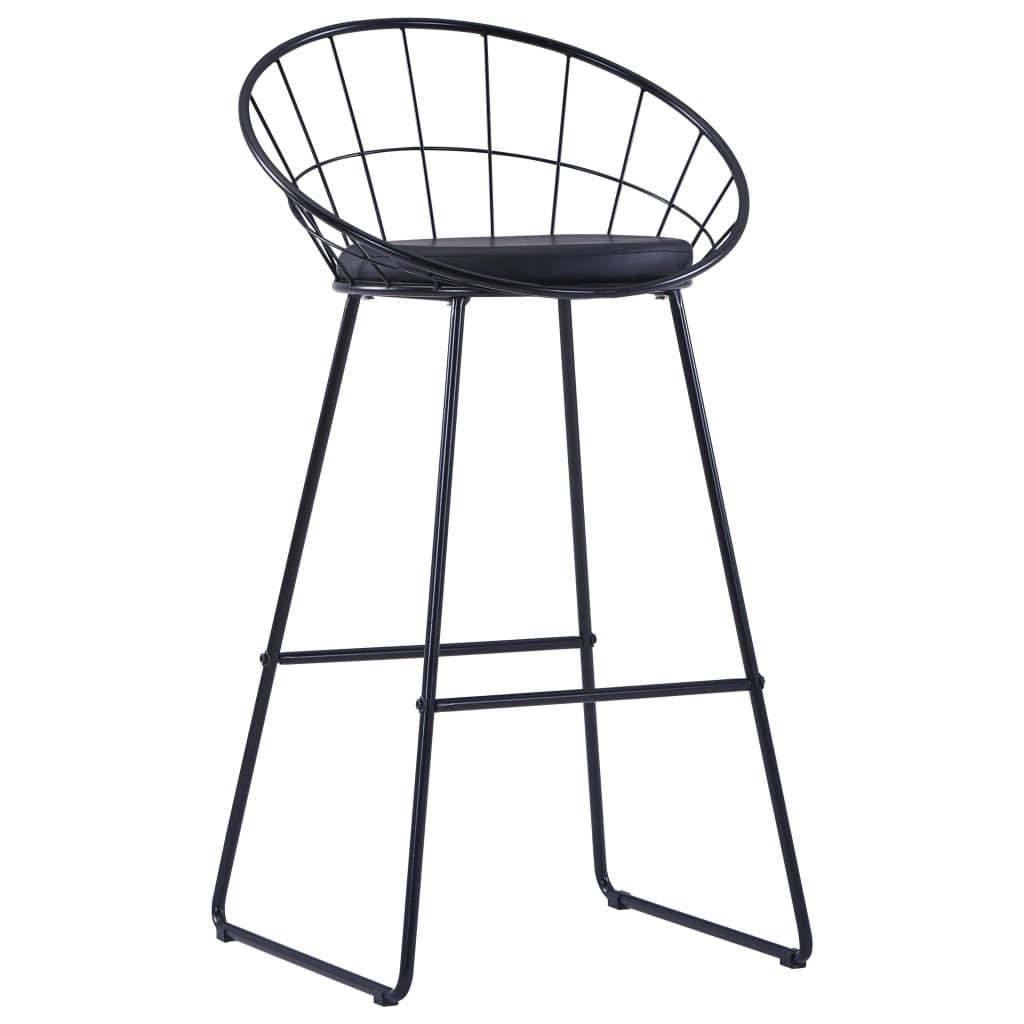 Bar stools, 2 pcs., black, eco-leather