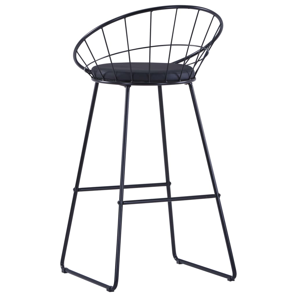 Bar stools, 2 pcs., black, eco-leather