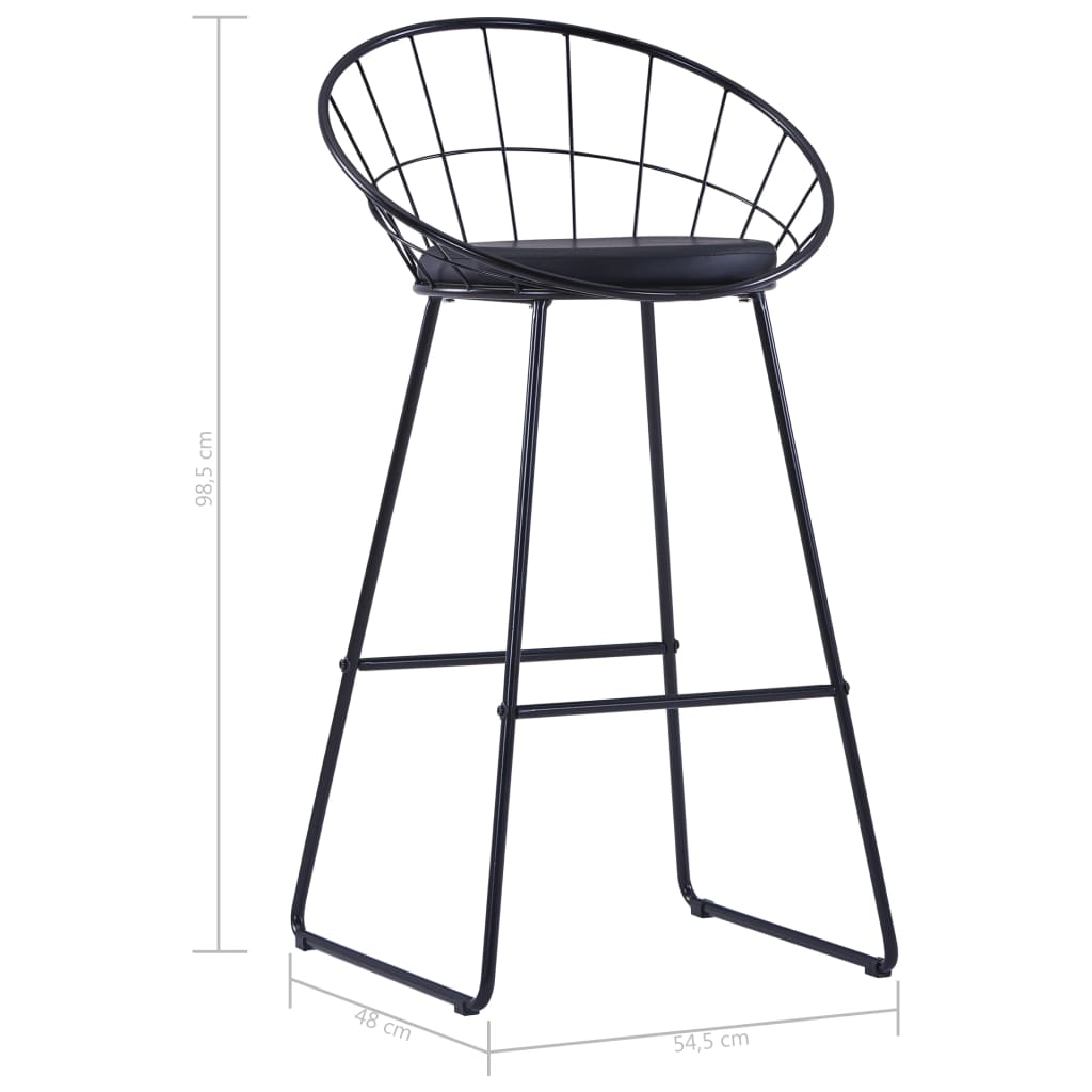 Bar stools, 2 pcs., black, eco-leather