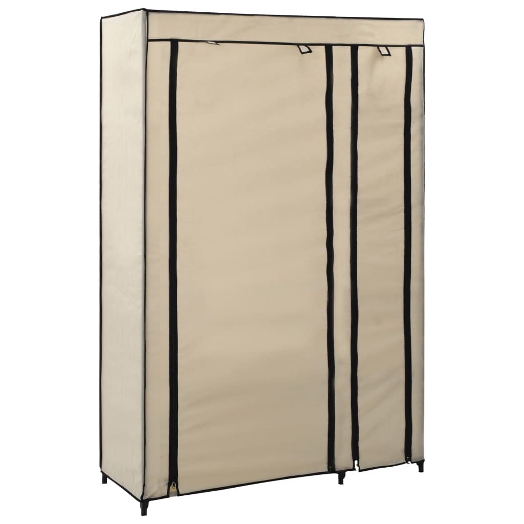 Folding wardrobe, cream, 110x45x175 cm, textile