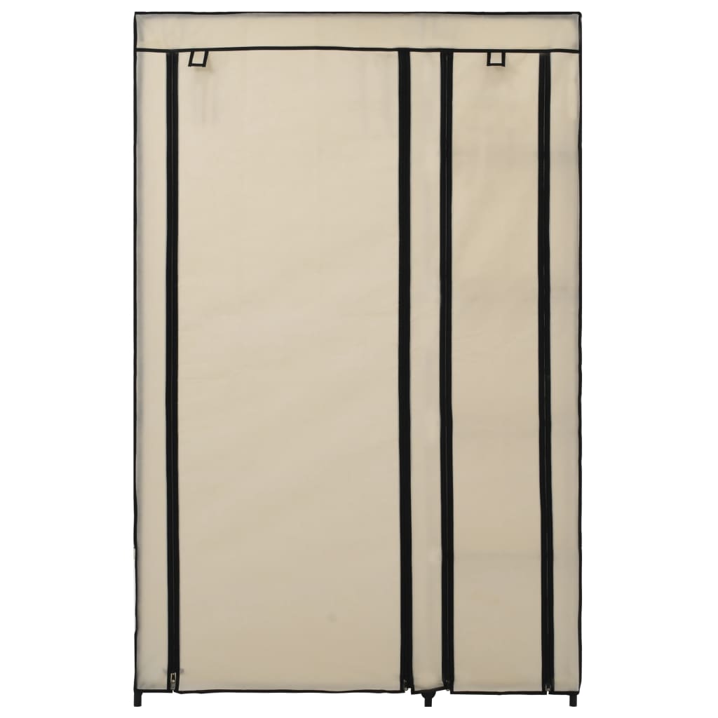 Folding wardrobe, cream, 110x45x175 cm, textile