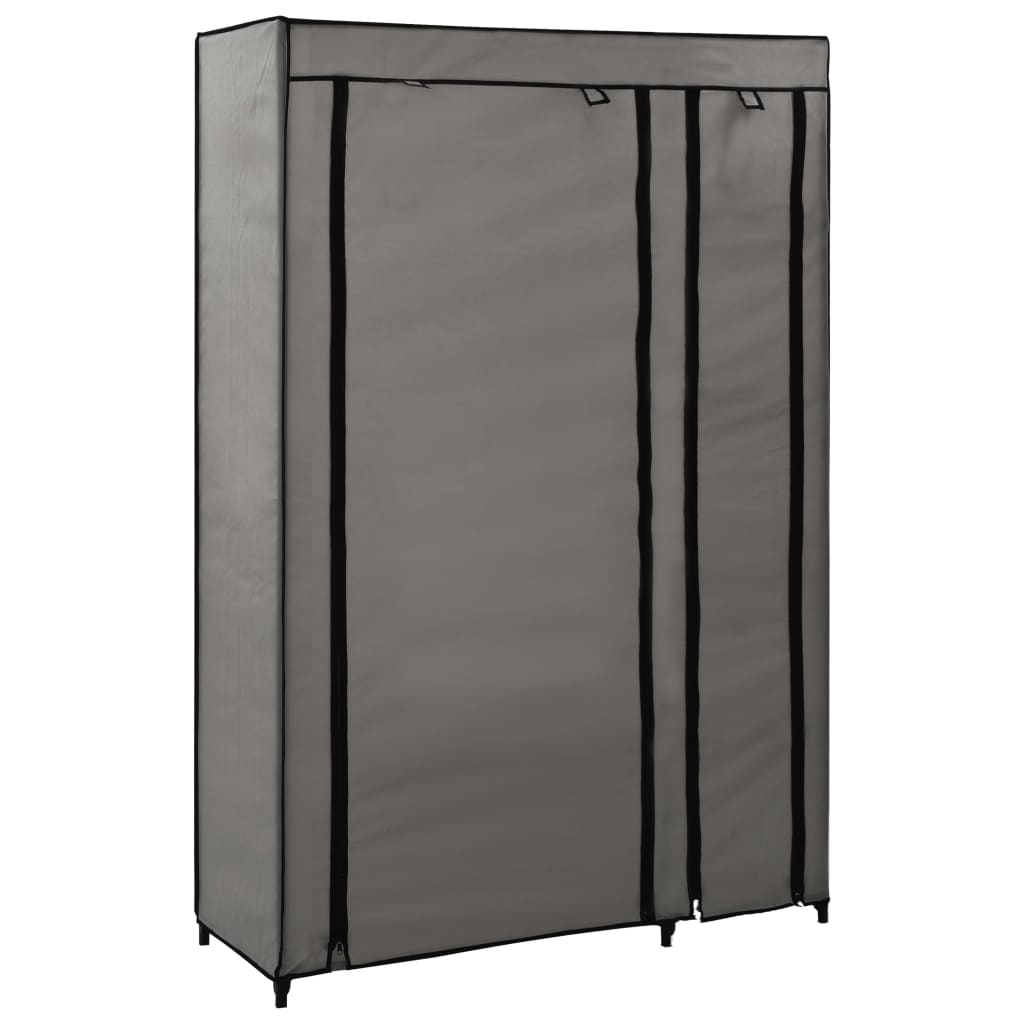 Folding wardrobe, grey, 110x45x175 cm, textile