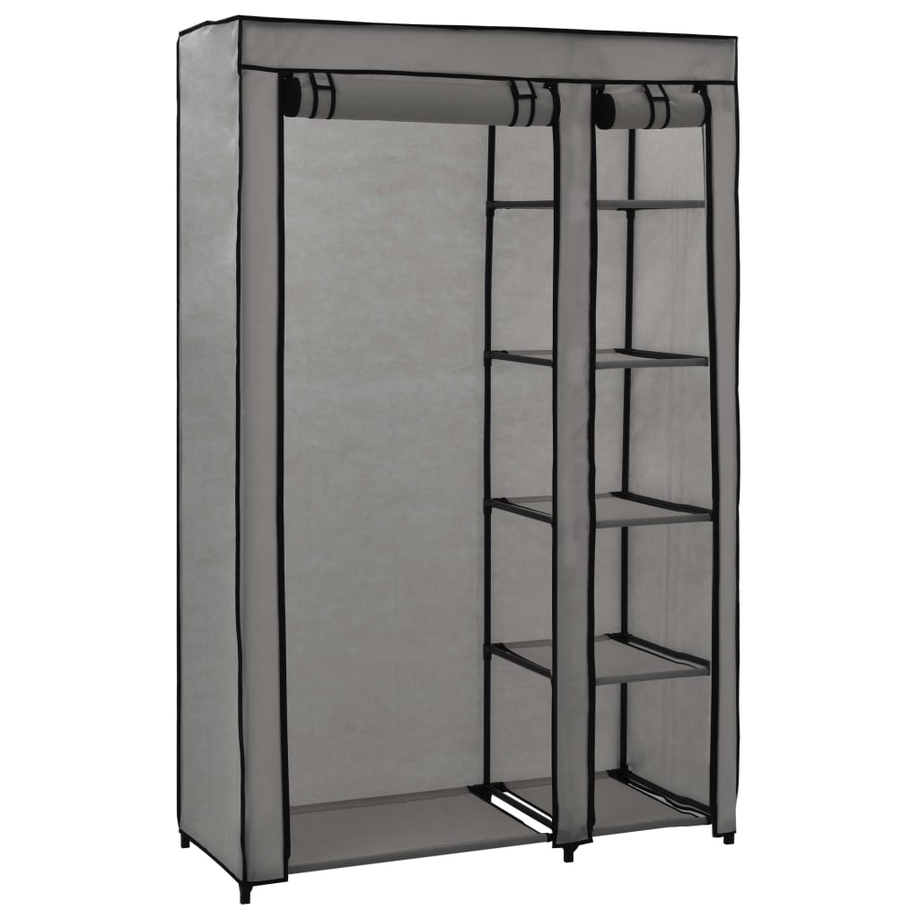 Folding wardrobe, grey, 110x45x175 cm, textile