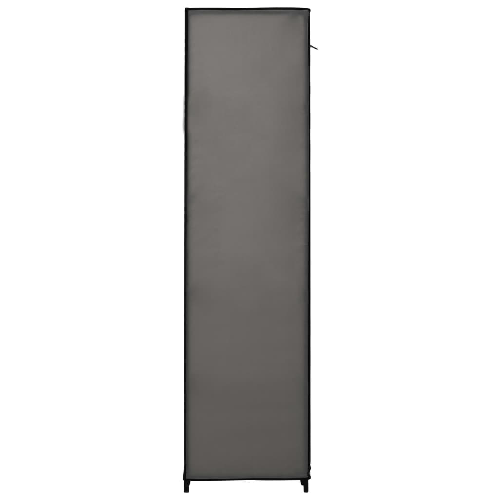 Wardrobe with bars and compartments, gray, 150x45x176 cm, textile