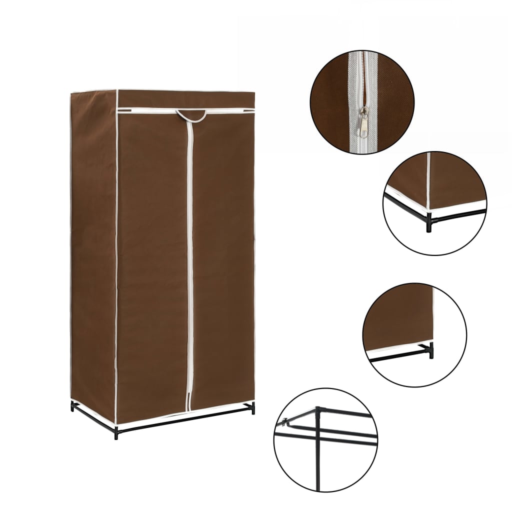 Wardrobe, brown, 75 x 50 x 160 cm